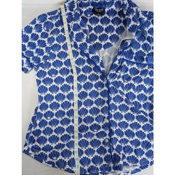 Women's Kate Spade Blue & White Seashell Pajama Top S - Picture 4 of 5